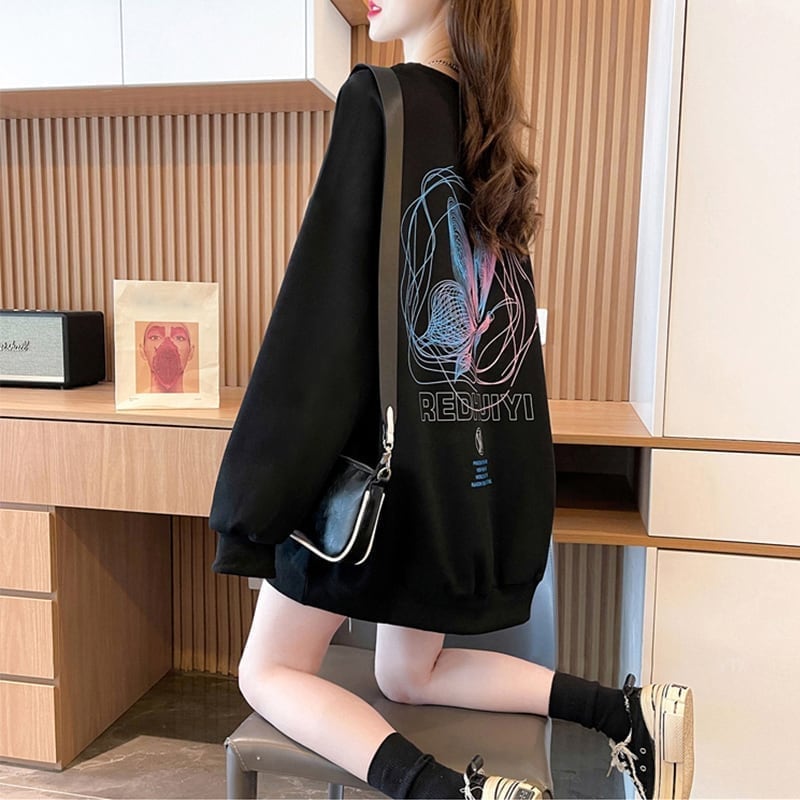 着心地抜群 プリント 女性力を高める スウェット パーカーE-3777