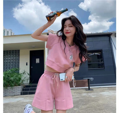 流行新作 美人度アップ 目を奪われる カジュアル 半袖Ｔシャツⅹパンツセット全2色E-9104