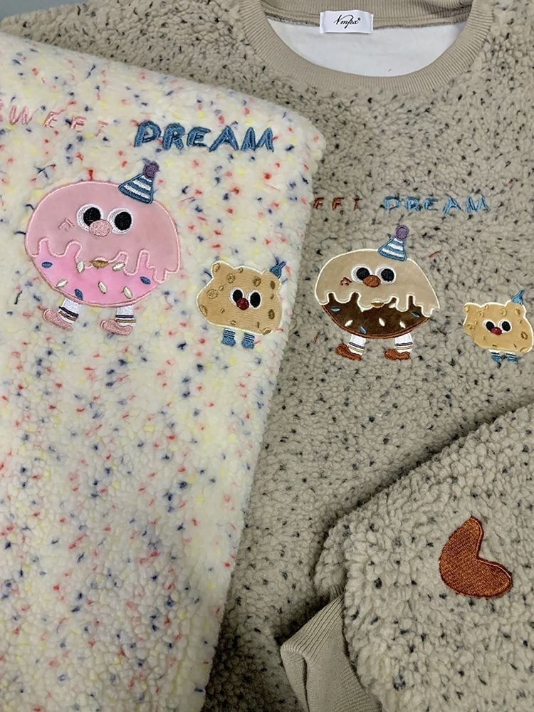 絶対欲しい刺?ロゴもこもこボアスウェット全2色E-4548