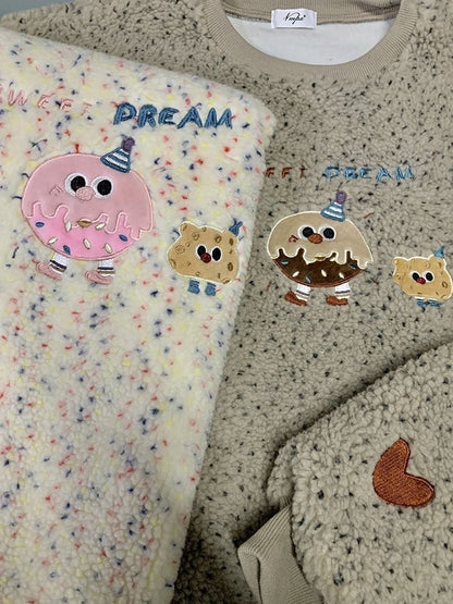 絶対欲しい刺?ロゴもこもこボアスウェット全2色E-4548