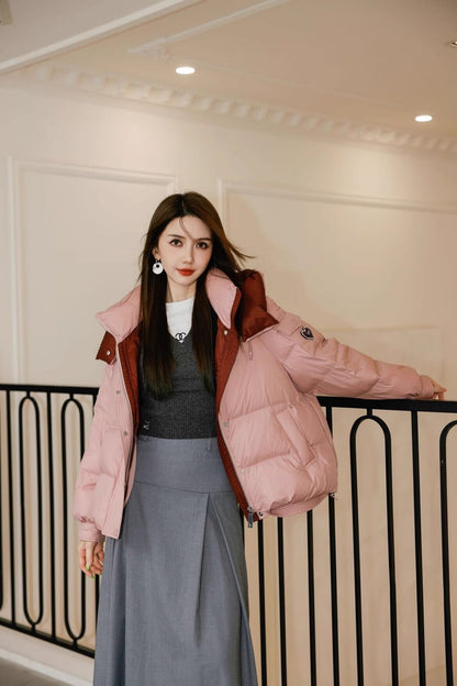 好感度UPファッション 3色選択 スタイルアップ フード付きジッパーコート E-10023