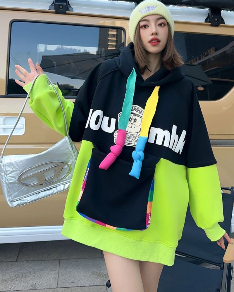 【裏起毛】 個性派 早い者勝ち ファッション ルーズパーカーE-5705