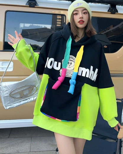 【裏起毛】 個性派 早い者勝ち ファッション ルーズパーカーE-5705