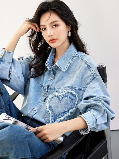 都市ファッショ デザイン オシャレ 上質 おしゃれ度高め アバンギャルド デニム シャツ E-9279