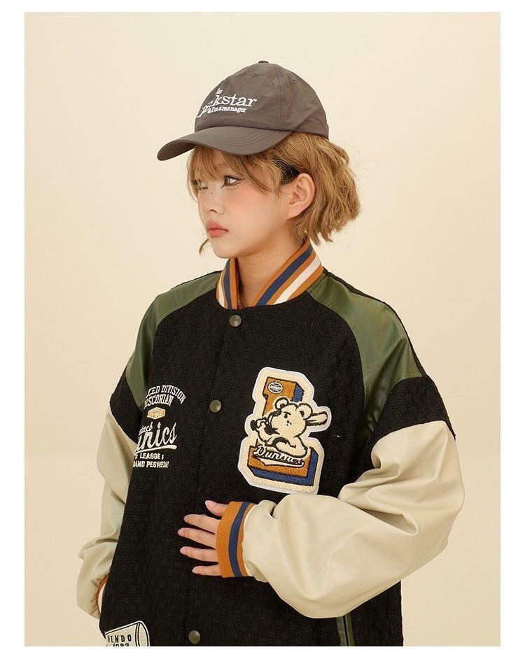 大活躍 切り替え ユニセックス スタジャン 全2色コートE-4832