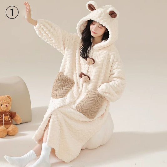 好感度UP コーラルベルベットパジャマ女性冬プラスベルベットと厚みのある スタイルアップ 6種選択 パジャマE-9692