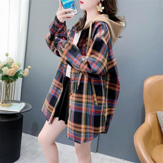 売り切れ必至 カジュアル スタイルアップ効果抜群 チェック柄 2色選択 シャツ E-9711