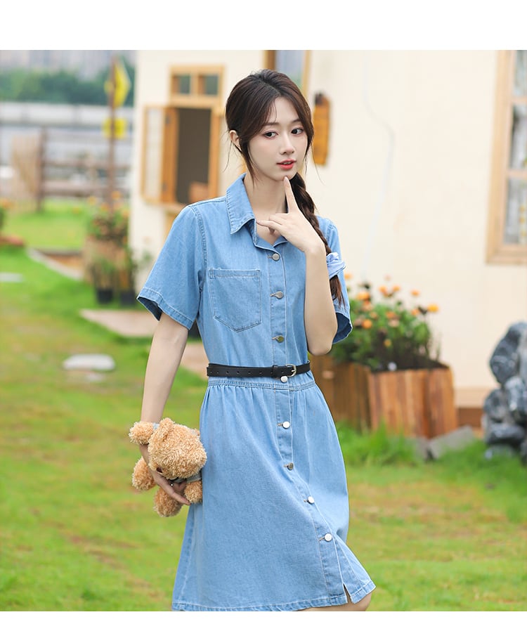 超人気 今季マストバイ カジュアル デニム ワンピース<ins-8332>