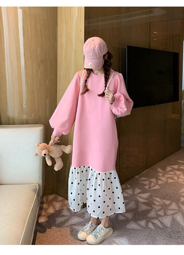 【半額！期間限定！！】超人気 オシャレ 都市ファッショ デザイン ファッション感満々 切り替え ワンピースE-9700