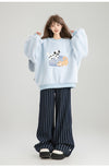 存在感抜群 暖かい服,ゆったりとしたアウターウェア トレンドアイテム ラムスウェットシャツE-9961