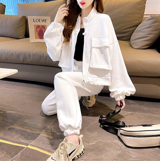 今季マストバイ 着心地良い 定番シンプル 3色選択 トップス+パンツセット E-9497