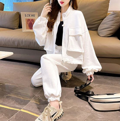 今季マストバイ 着心地良い 定番シンプル 3色選択 トップス+パンツセット E-9497