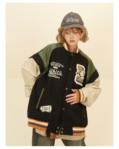 大活躍 切り替え ユニセックス スタジャン 全2色コートE-4832