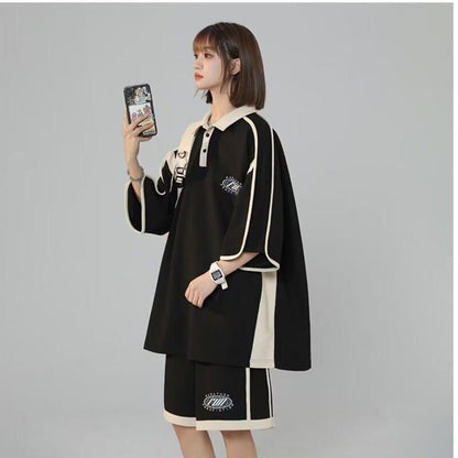 定番シンプル 半袖Ｔシャツⅹパンツセット 絶対流行 男女兼用E-6538