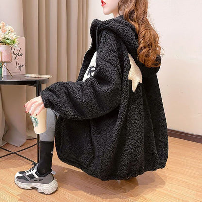 流行新作 美人度アップ 目を奪われる カジュアル 3色選択 ラムフリース コート ボアジャケットE-9792