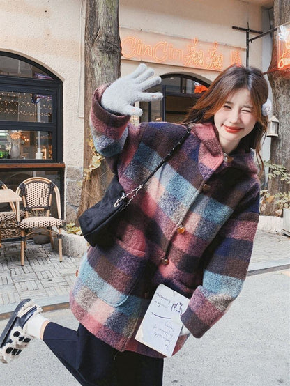 柔らかくて優しい印象 ラムフリース カジュアル コート ボアジャケットE-10140