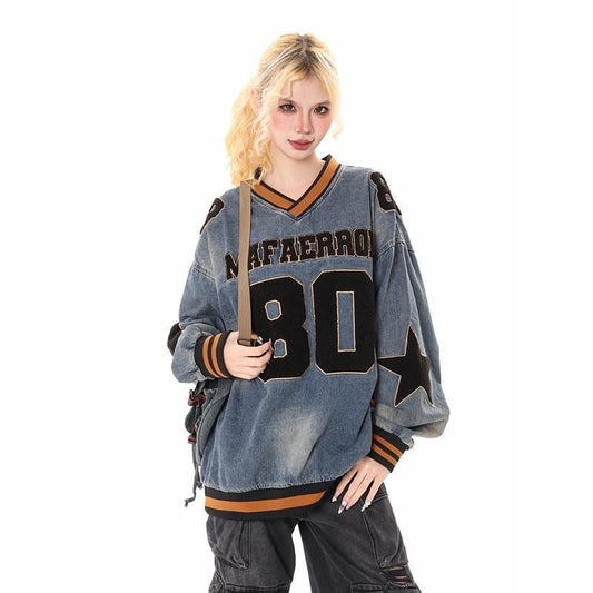 絶対流行 ファッション感満々 デザイン性抜群 カジュアル 肌触り抜群 男女兼用 デニム パーカーE-9847