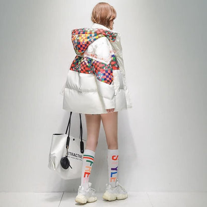 ファッション 2色選択 スタイルアップ フード付きジッパーコート E-10238