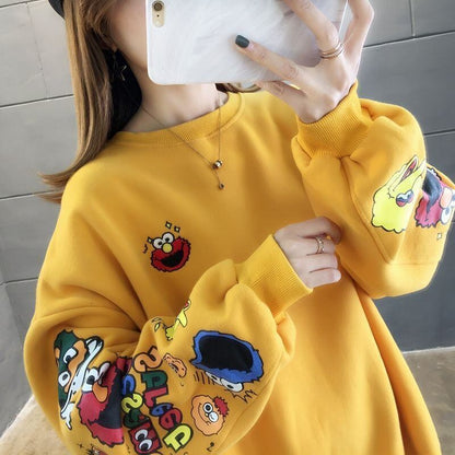 【人気商品再入荷】超人気 キュート ファッション ルーズ 男女兼用 スウェットE-6837