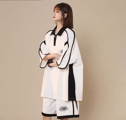 定番シンプル 半袖Ｔシャツⅹパンツセット 絶対流行 男女兼用E-6538