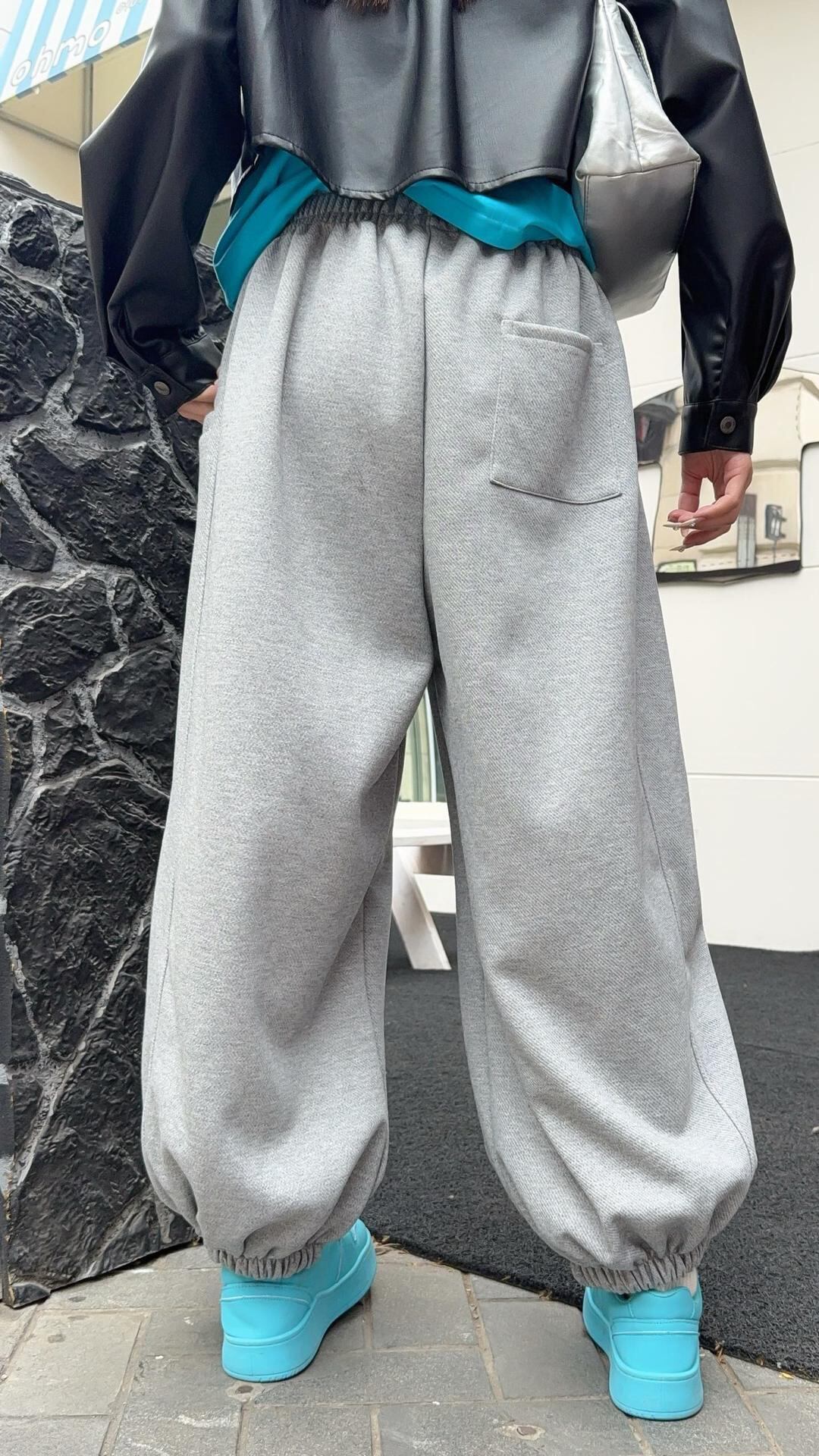 デザイン オシャレ 切り替え 4色 スウェット パンツ E-12210