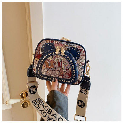 新商品 存在感のある 人気上昇中 キュート ファッション 3色選択可 ベアパターンショルダーバッグE-9860