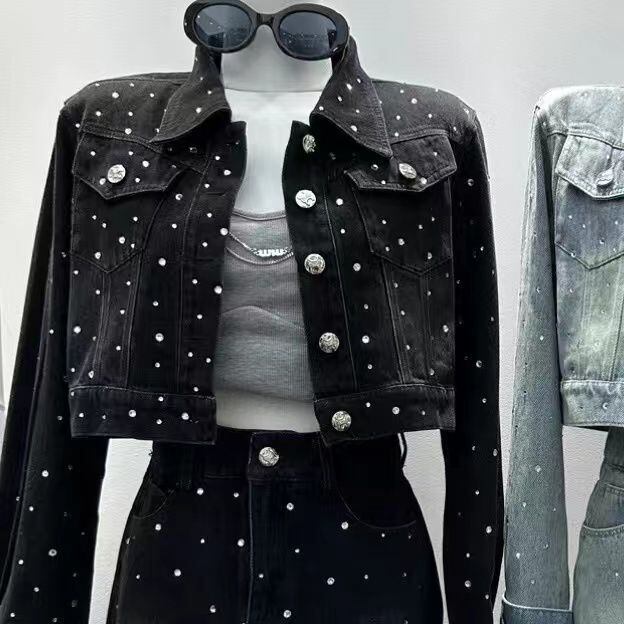 超人気 セット デニムジャケット＋ラップスカート E-6529