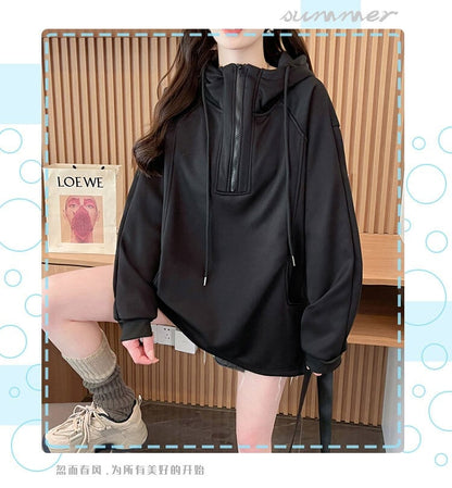 カジュアル ゆったり アルファベット フード付き 長袖 トップス パーカー E-10092