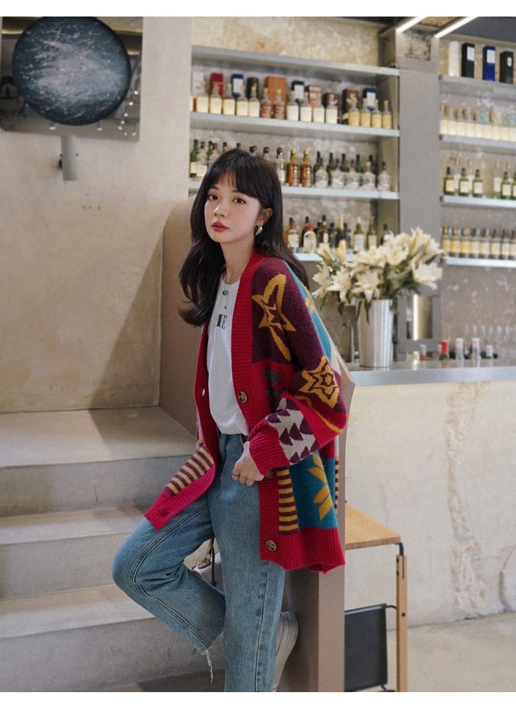 好感度UP   ゆったりとした怠惰なセーターコートE-5174