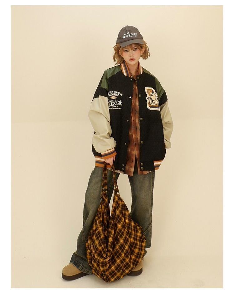 大活躍 切り替え ユニセックス スタジャン 全2色コートE-4832