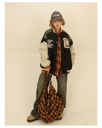 大活躍 切り替え ユニセックス スタジャン 全2色コートE-4832