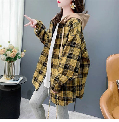 売り切れ必至 カジュアル スタイルアップ効果抜群 チェック柄 2色選択 シャツ E-9711