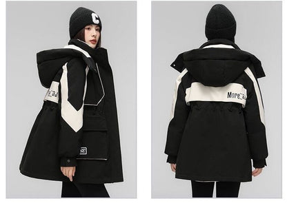 ファッション 4色選択 スタイルアップ フード付きジッパーコート E-10012