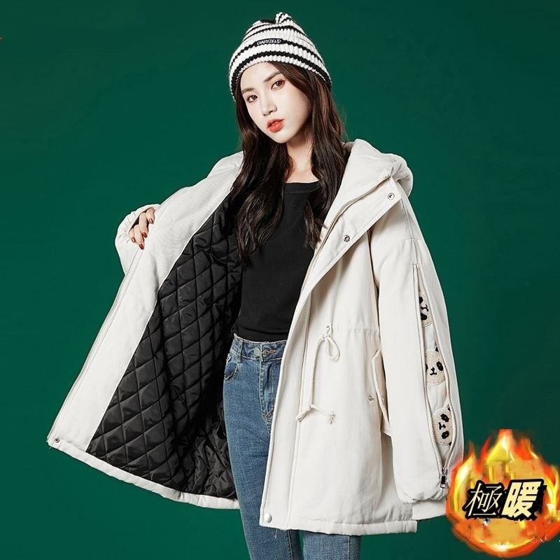 ユニセックス暖かいパンダプリントダウンジャケット  3色 E-5760