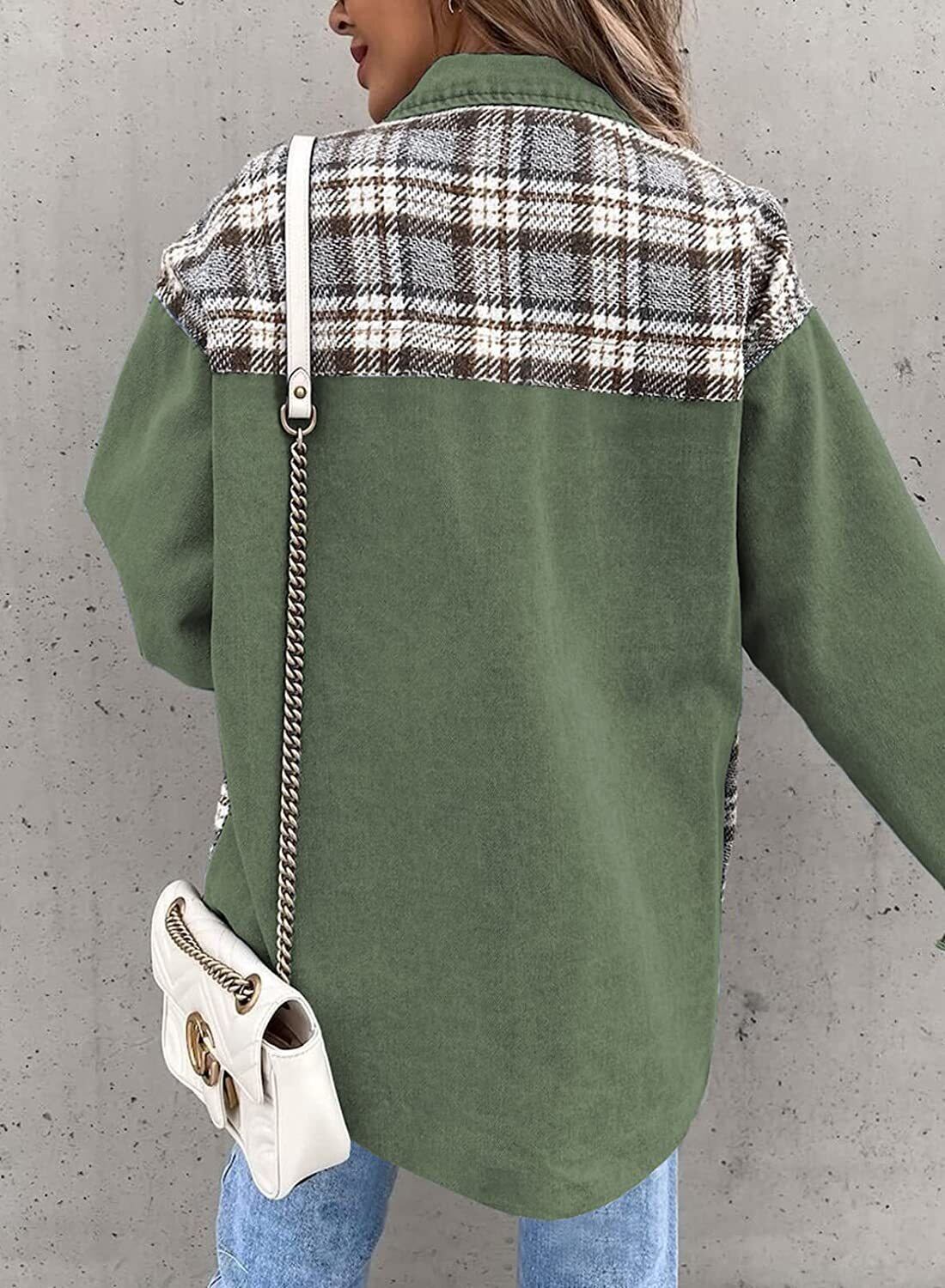 売り切れ必至 チェック柄 個性的なデザイン 切り替え デニム 全5色 Tシャツ E-9265