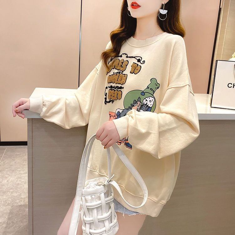 定番シンプル プリント カジュアル 4色選択 スウェットE-10931