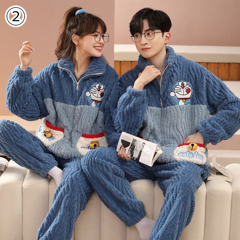 大好評 着心地良い スタイルアップ 3種選択 サンゴフリース カップル パジャマ E-9774