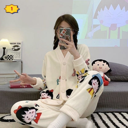 見逃し厳禁 パジャマ レディース秋冬ルームウェア トップス+パンツセットE-5730