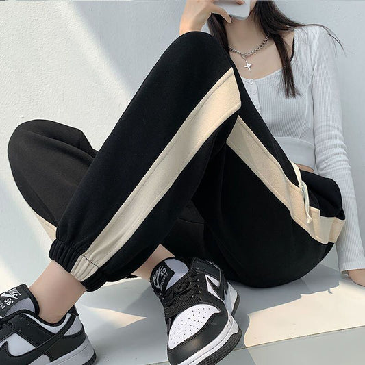 人気上昇中 どんな体型にも適合 定番シンプル 切り替え ジョガーパンツ E-9458