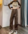 好感度UP プラスベルベット 柔らかな肌触りで着心地も楽ちん！ 5色選択 ルーズストレートカジュアルパンツ E-6825