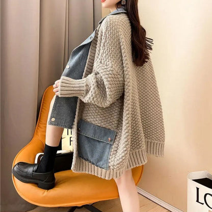 スタイルアップ効果抜群 上質 柔らかくて優しい印象 切り替え 3色選択 ニットトップスE-9676