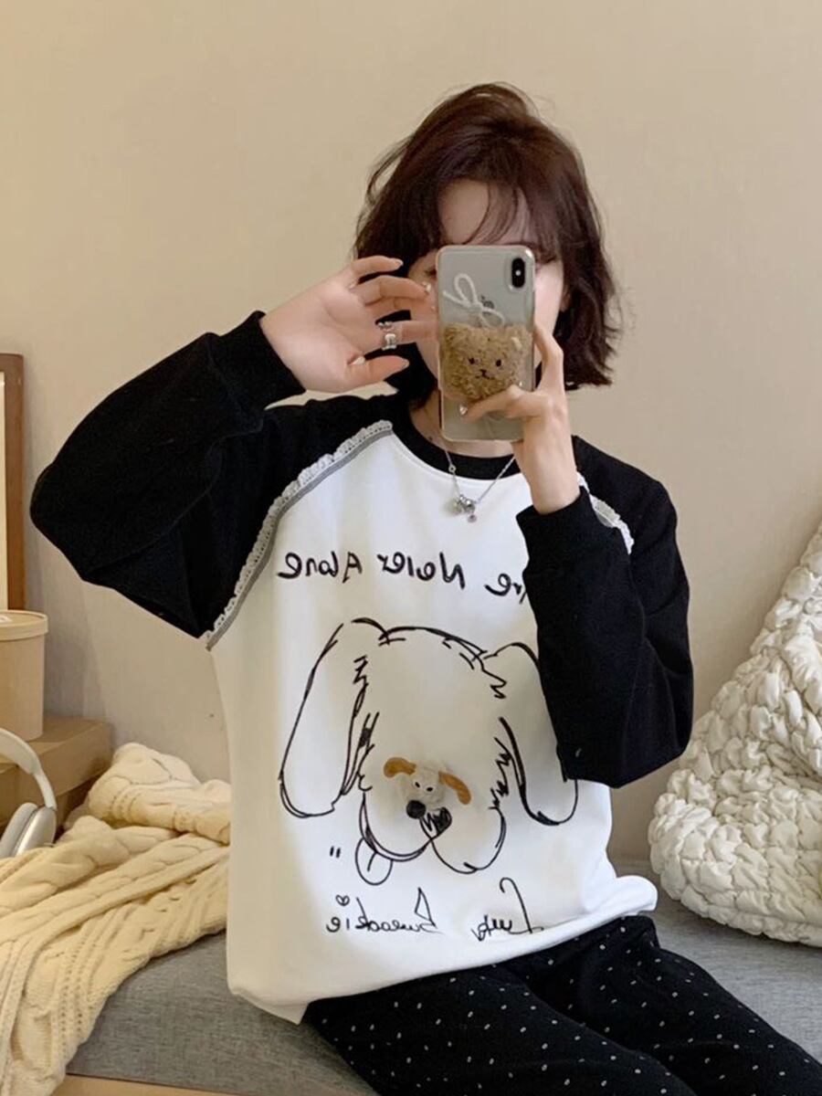 高見えデザイン 3色 プラスベルベット スウェットE-10277