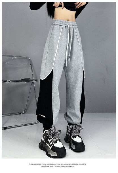 大人可愛い 個性的なデザイン スタイルアップ 2色 ジョガーパンツ E-10763
