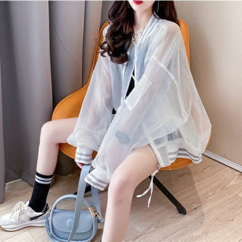 【ランキングNO.4】カジュアル UV対策 UVカット 透け感 日焼け対策 3色選択可 シャツE-3148