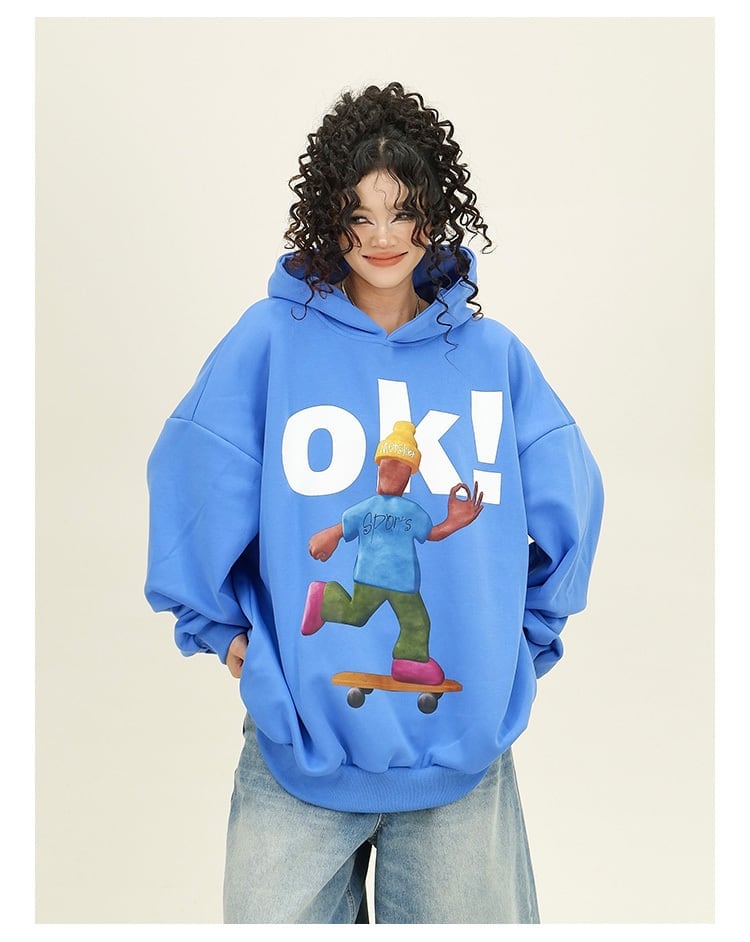 【裏起毛】都市ファッショ デザイン オシャレ ファッション感満々 カジュアル プリント2色選択 パーカーE-10612