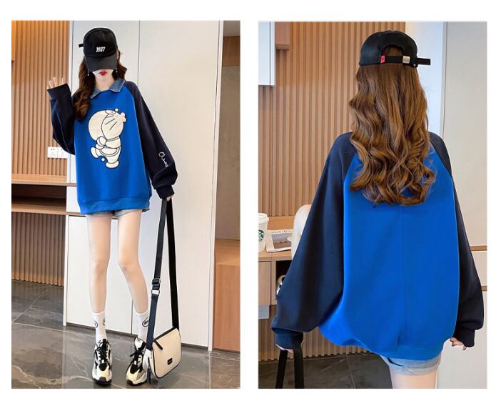 着回し力抜群 レイヤード風 売り切れ必至 切り替え 3色選択 パーカーE-9428