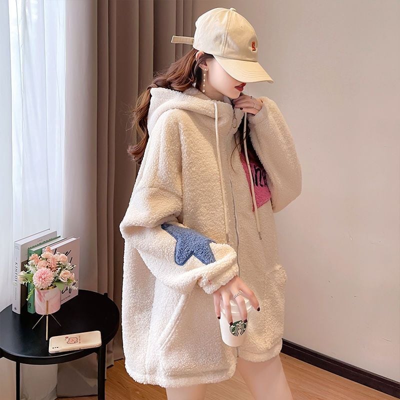 流行新作 美人度アップ 目を奪われる カジュアル 3色選択 ラムフリース コート ボアジャケットE-9792