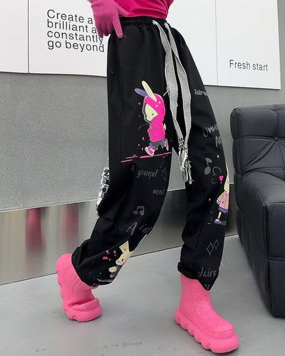 着回し力抜群 グラデーション 個性派 ハイウエスト パンツ＜ins-8093＞