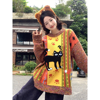 話題沸騰中 大人可愛い 海外トレンド 柔らかくて優しい印象 ニットセーターE-9762