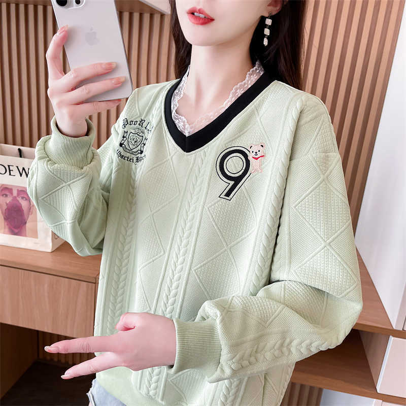 好感度UP 切り替え スタイルアップ レイヤード風 全3色 パーカーE-9665